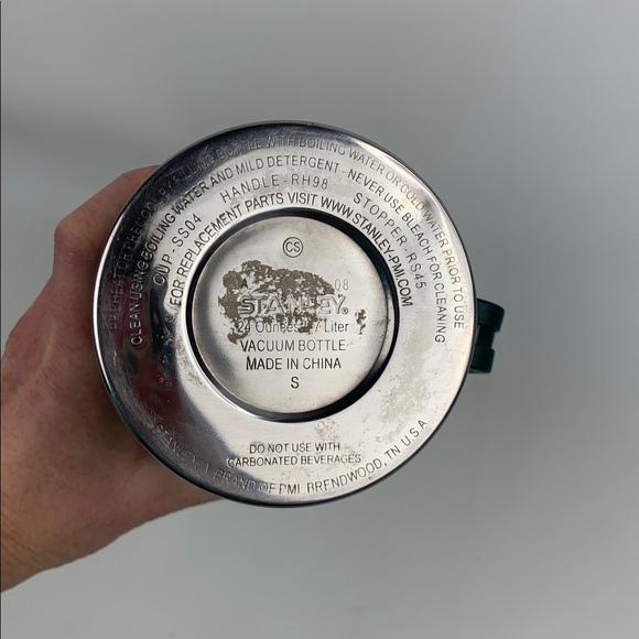 Stanley Classic Retro Green Thermos with Silver Accents Handle Lid 24oz - Picture 7 of 12